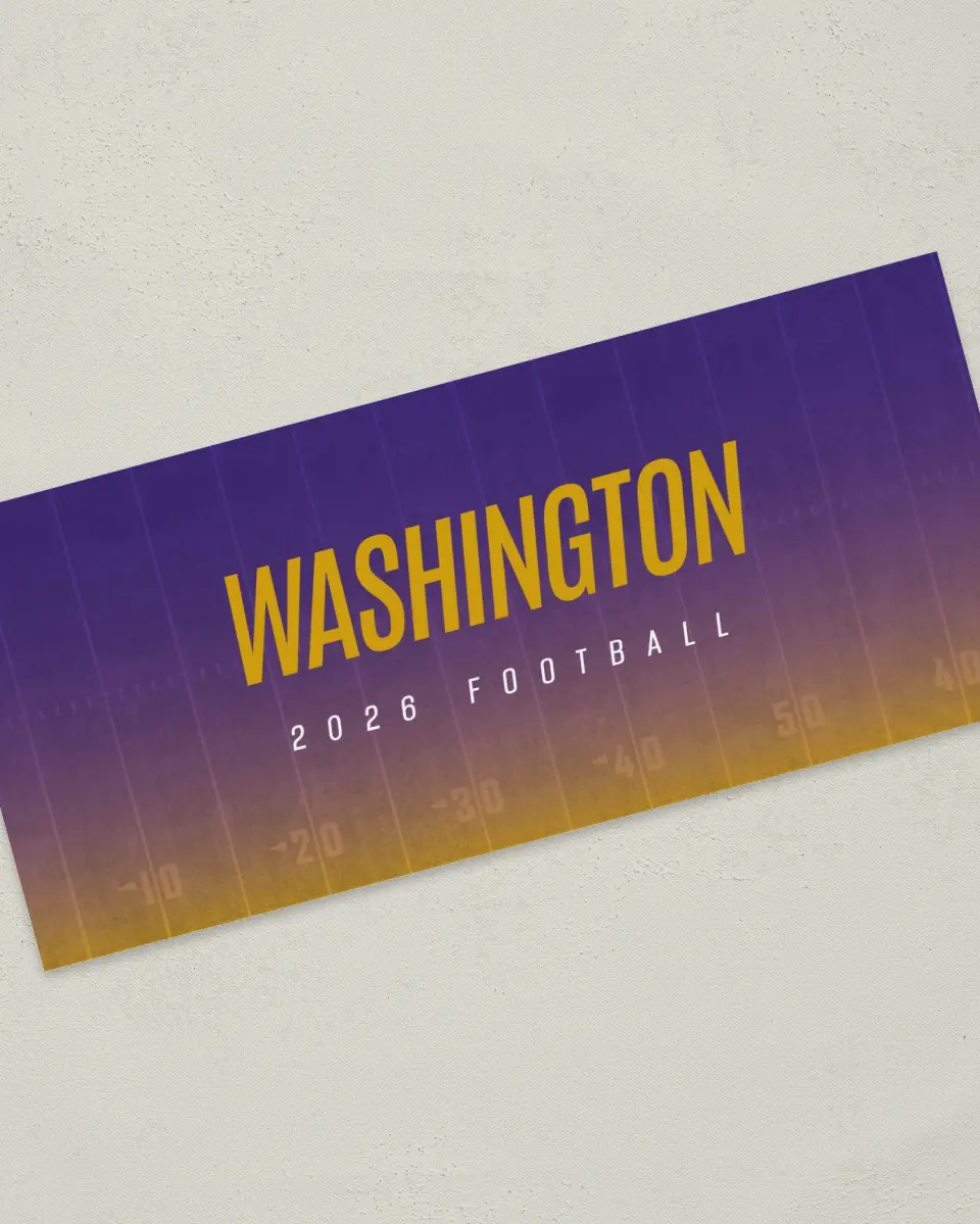 This is a 4" x 9" Football Insert called Washington printed in full color