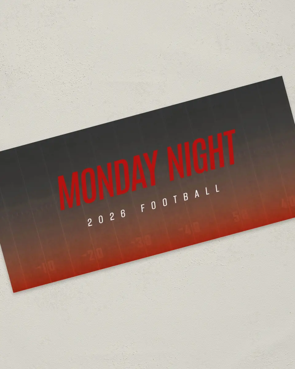 This is a 4" x 9" Football Insert called Monday Night printed in full color