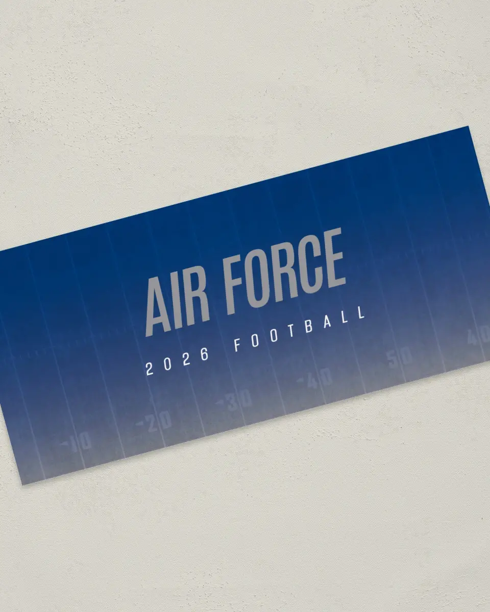This is a 4" x 9" Football Insert called Air Force Academy printed in full color