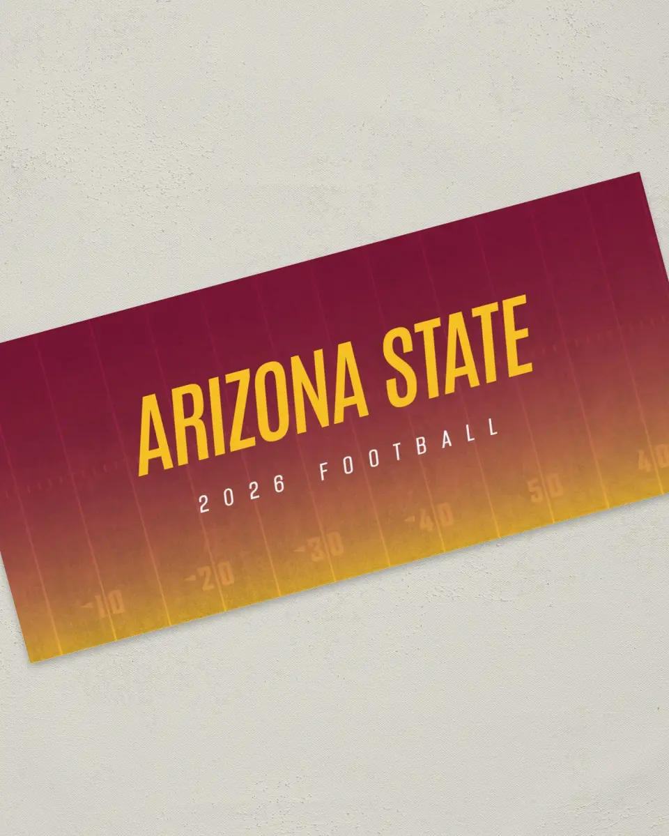 This is a 4" x 9" Football Insert called Arizona State Sun Devils printed in full color