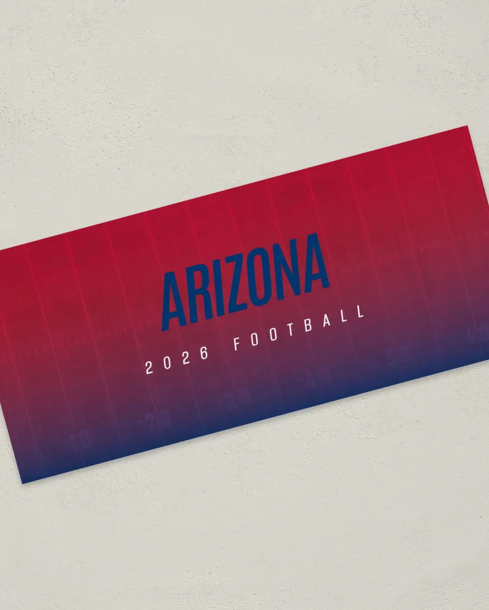 This is a 4" x 9" Football Insert called Arizona Wildcats printed in full color