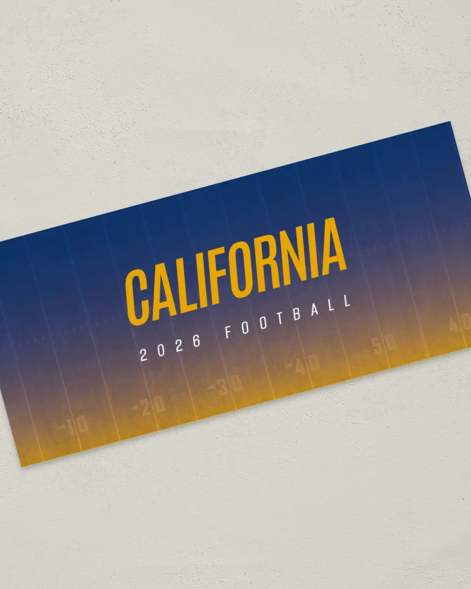 This is a 4" x 9" Football Insert called California Golden Bears printed in full color