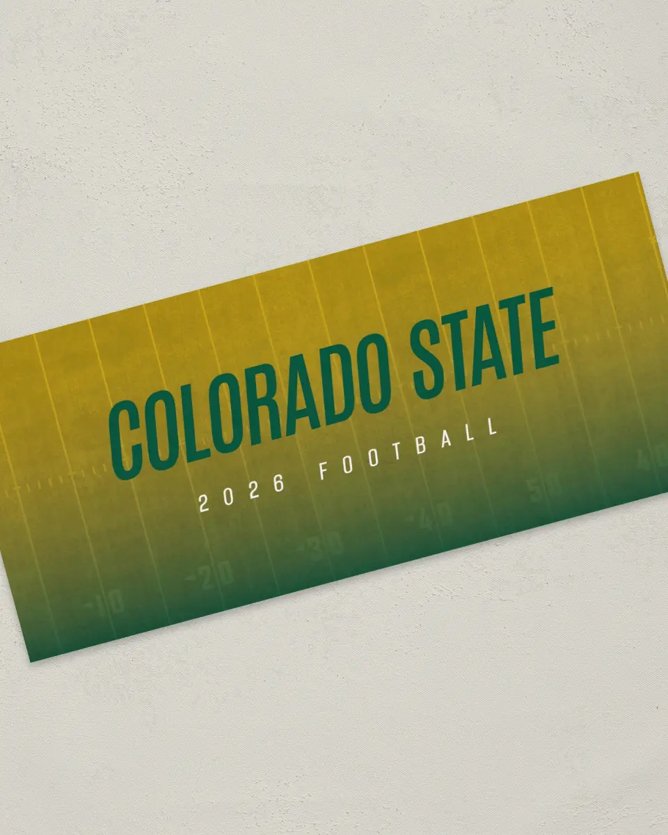 This is a 4" x 9" Football Insert called Colorado State Rams printed in full color
