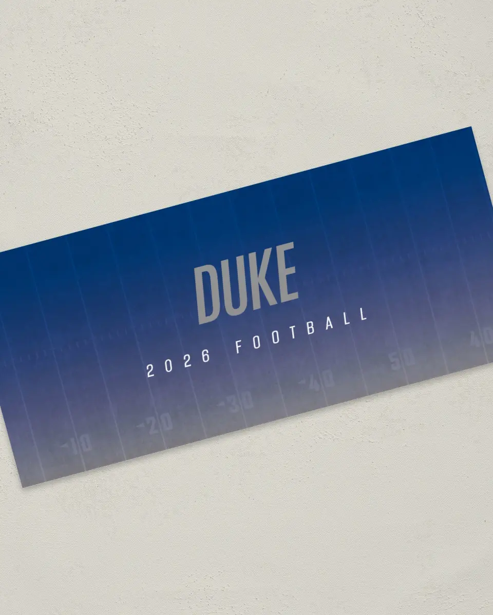 This is a 4" x 9" Football Insert called Duke Blue Devils printed in full color