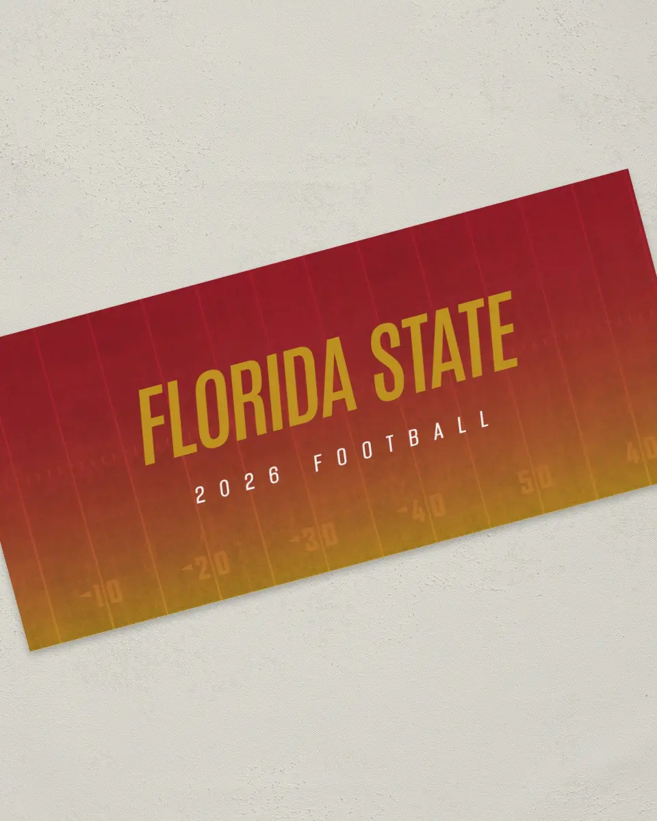 This is a 4" x 9" Football Insert called Florida State Seminoles printed in full color