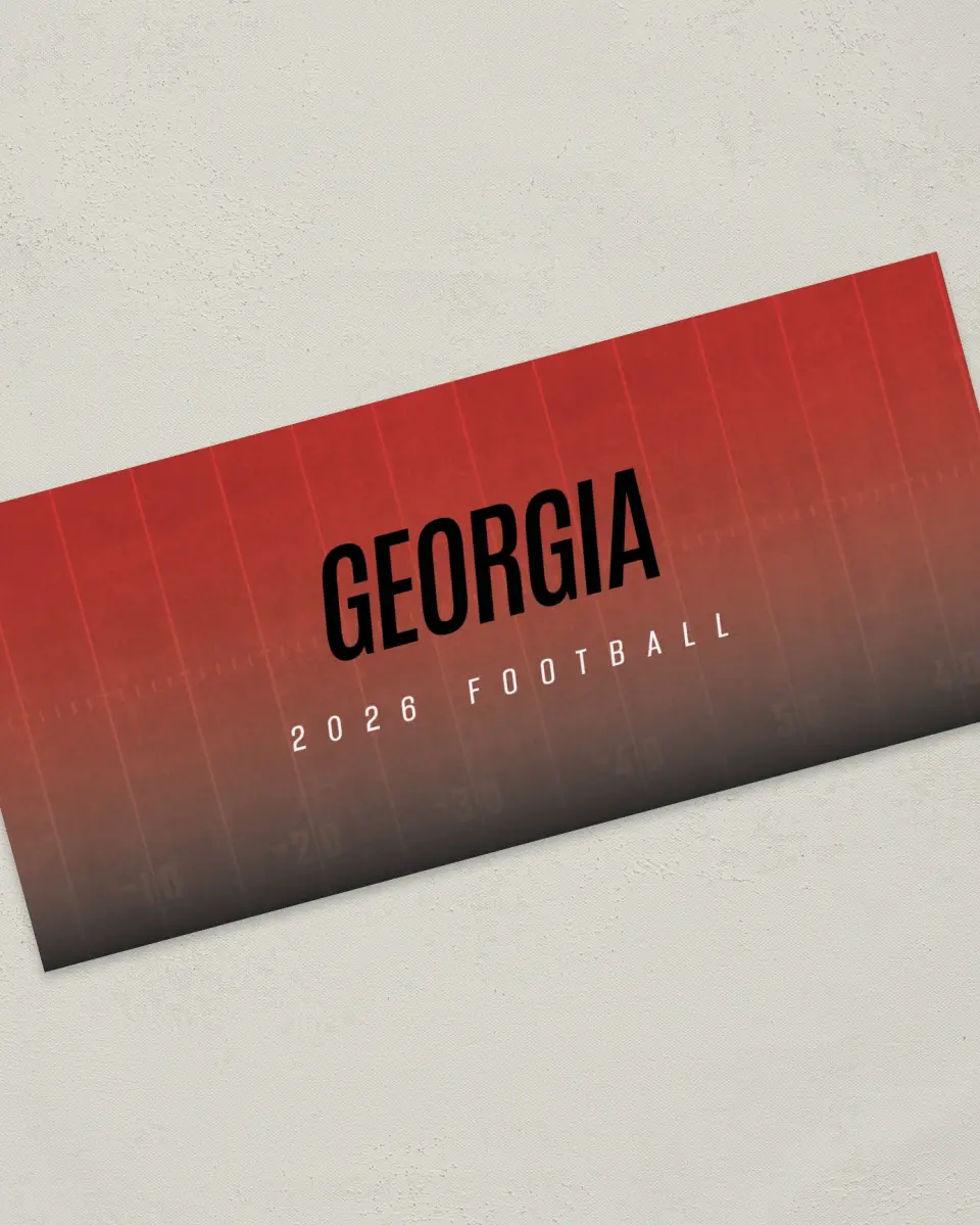 This is a 4" x 9" Football Insert called Georgia Bulldogs printed in full color