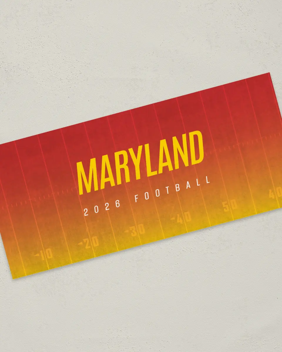 This is a 4" x 9" Football Insert called Maryland Terrapins printed in full color