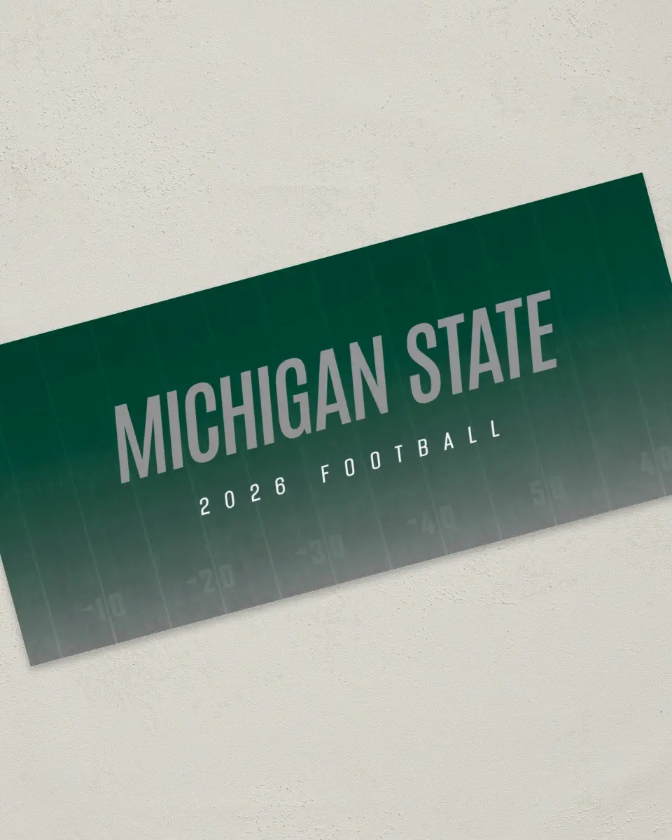 This is a 4" x 9" Football Insert called Michigan State Spartans printed in full color