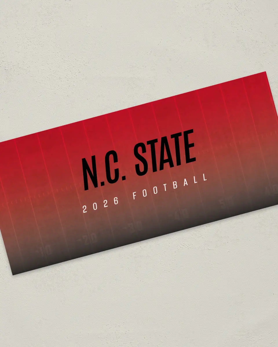 This is a 4" x 9" Football Insert called NC State Wolfpack printed in full color