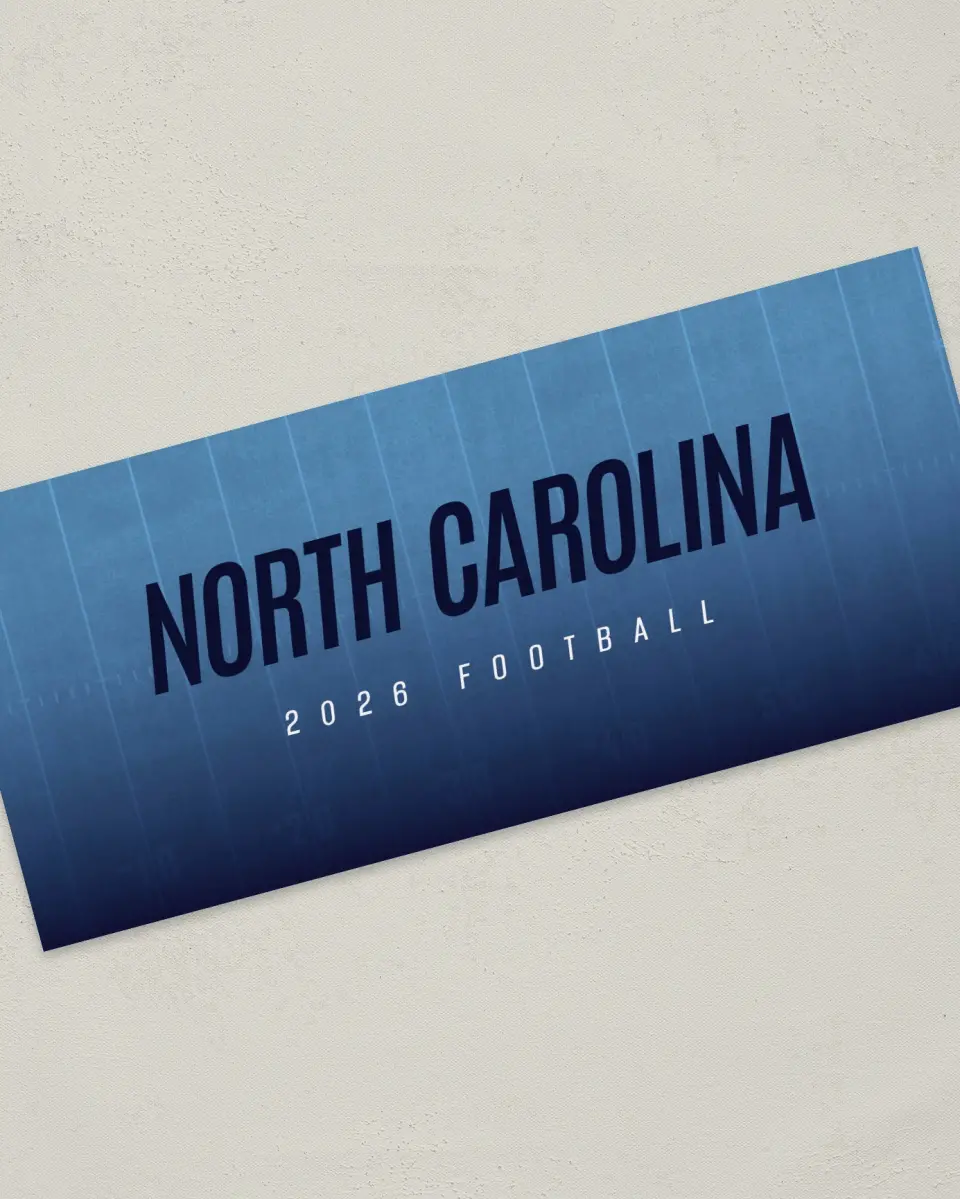 This is a 4" x 9" Football Insert called North Carolina TarHeels printed in full color