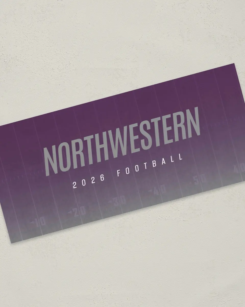 This is a 4" x 9" Football Insert called Northwestern Wildcats printed in full color