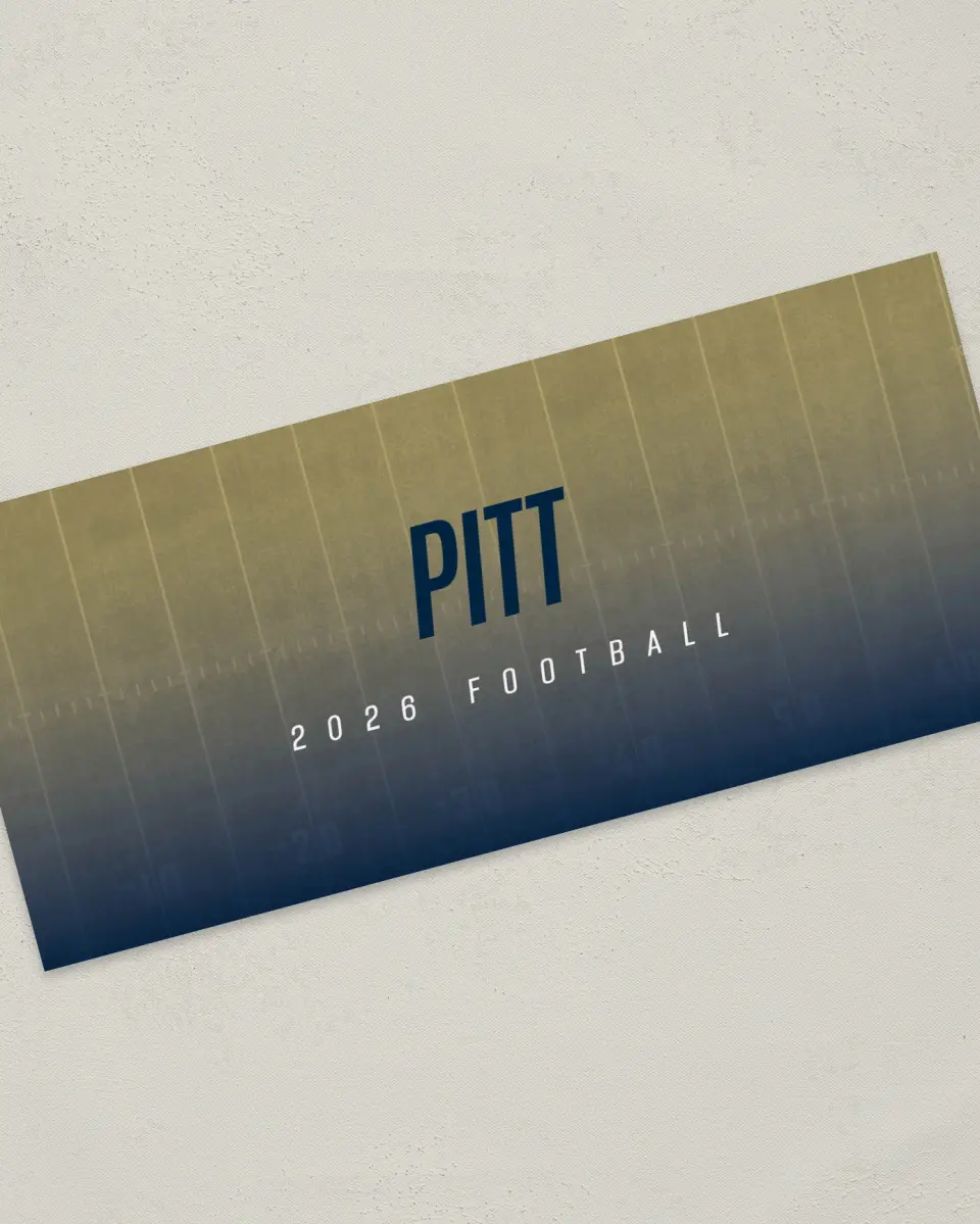 This is a 4" x 9" Football Insert called Pittsburgh Panthers printed in full color