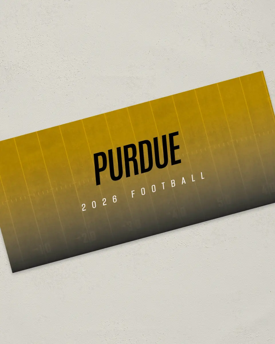 This is a 4" x 9" Football Insert called Purdue Boilermakers printed in full color
