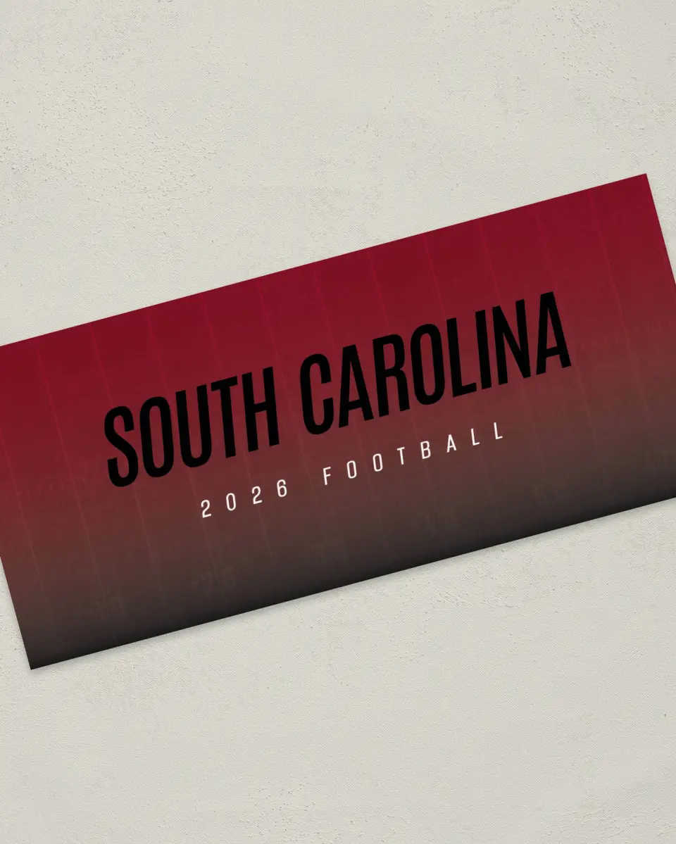 This is a 4" x 9" Football Insert called South Carolina Gamecocks printed in full color