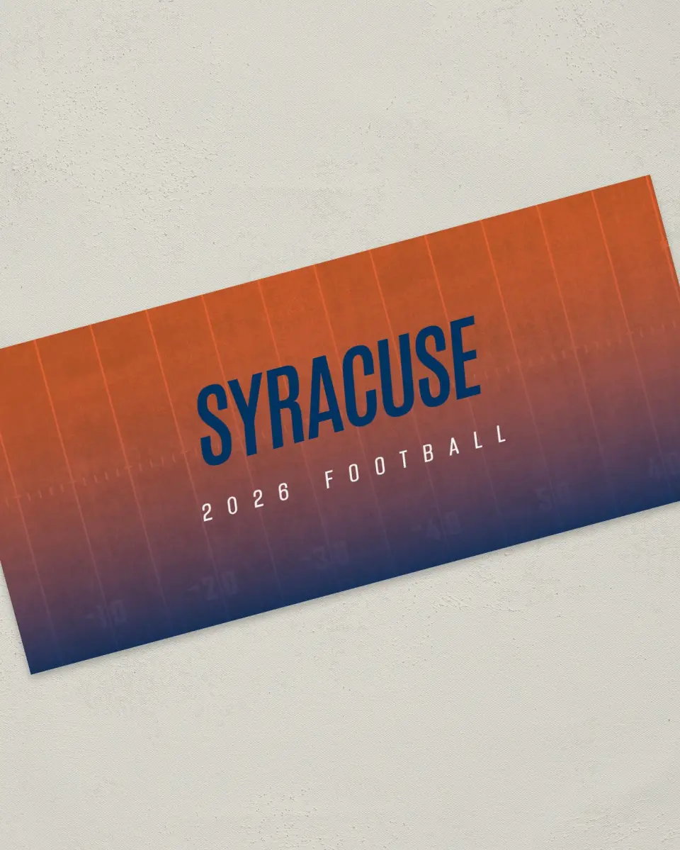 This is a 4" x 9" Football Insert called Syracuse Orange printed in full color