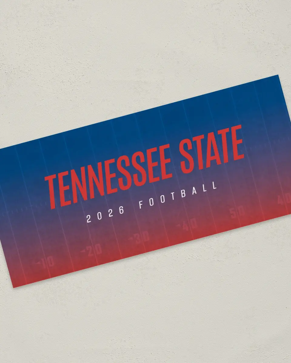 This is a 4" x 9" Football Insert called Tennessee State printed in full color