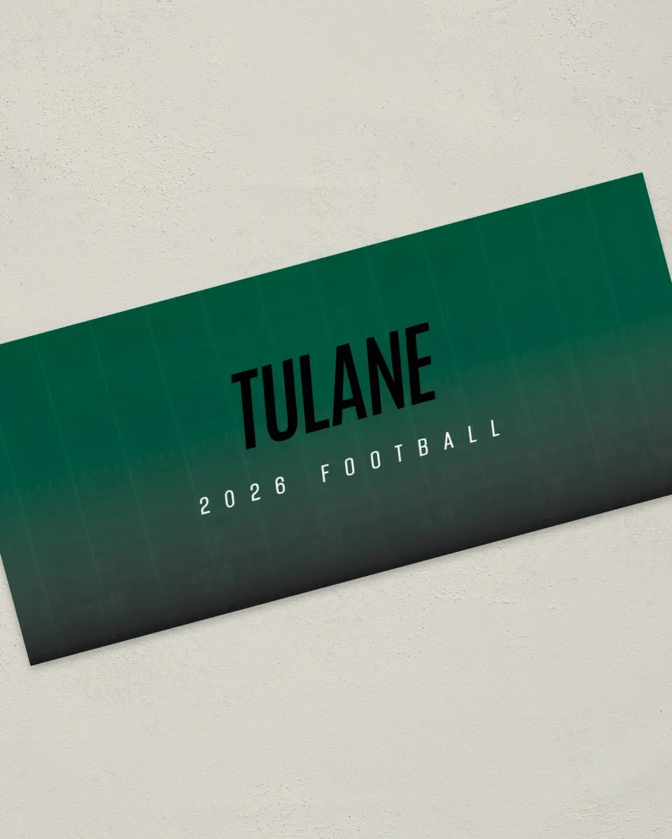 This is a 4" x 9" Football Insert called Tulane Green Wave printed in full color