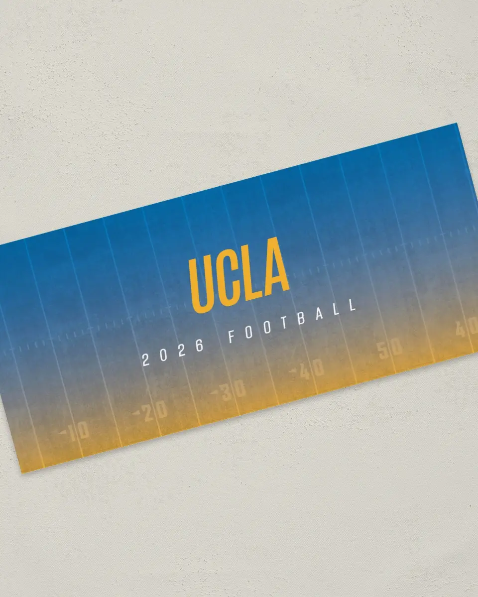 This is a 4" x 9" Football Insert called UCLA printed in full color