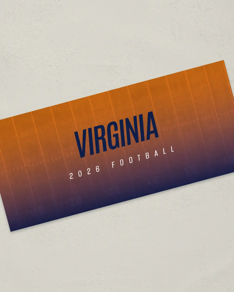 This is a 4" x 9" Football Insert called Virginia Cavaliers printed in full color