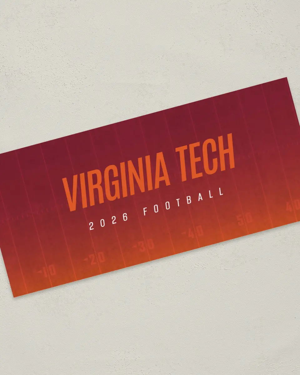 This is a 4" x 9" Football Insert called Virginia Tech Hokies printed in full color