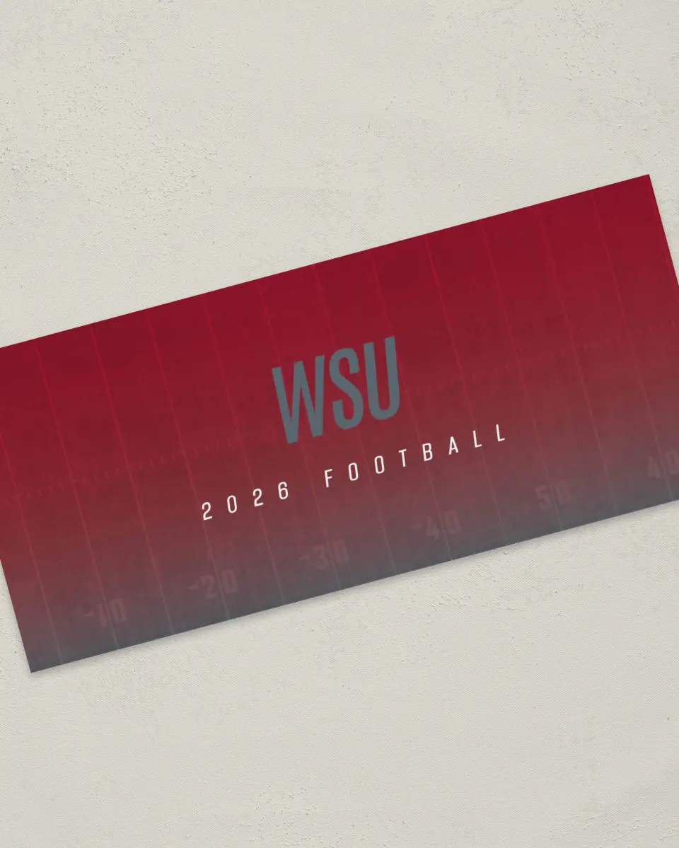 This is a 4" x 9" Football Insert called Washington State Cougars printed in full color
