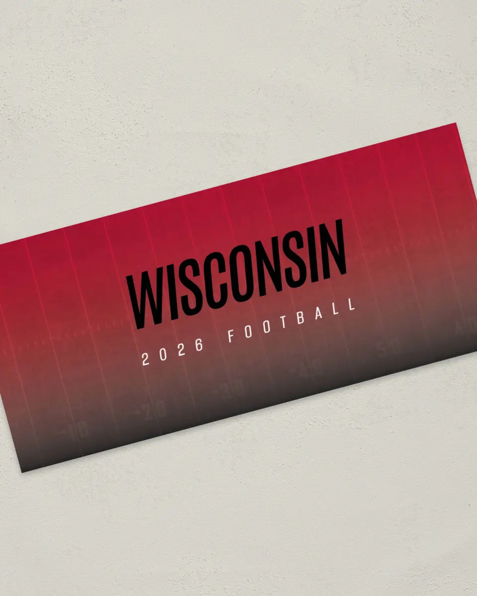 This is a 4" x 9" Football Insert called Wisconsin Badgers printed in full color