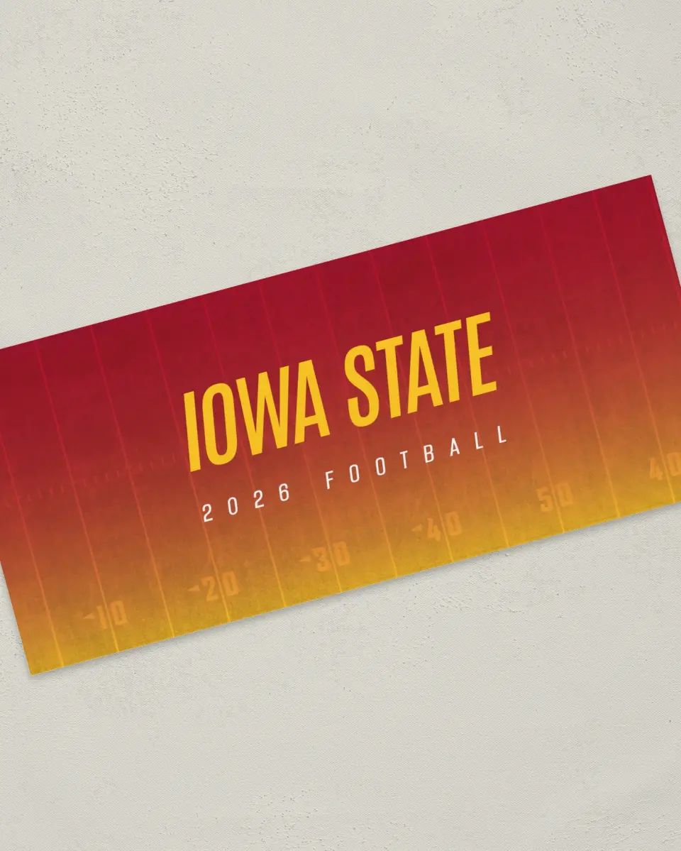 This is a 4" x 9" Football Insert called Iowa State Cyclones printed in full color