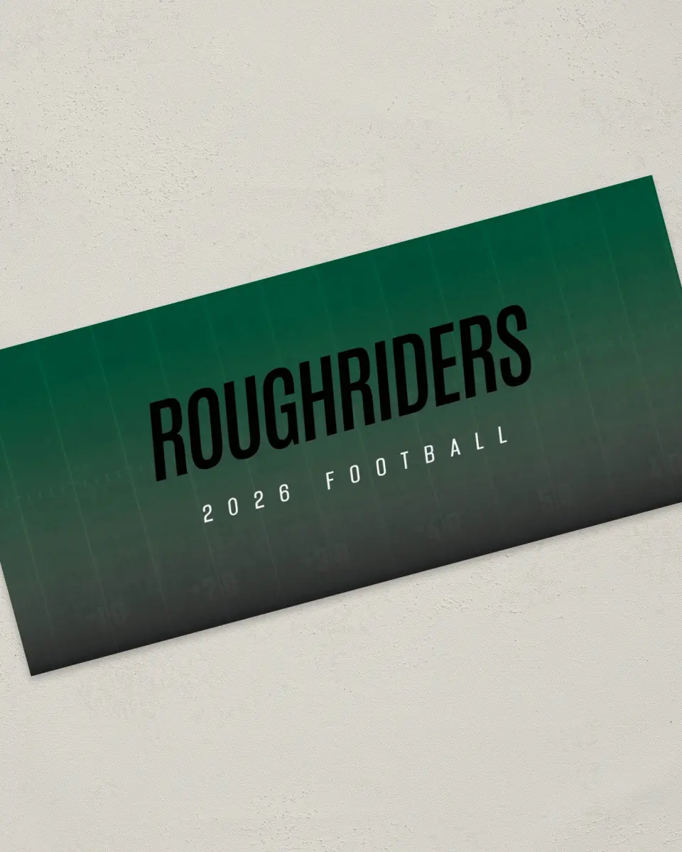 This is a 4" x 9" Football Insert called Saskatchewan Roughriders printed in full color
