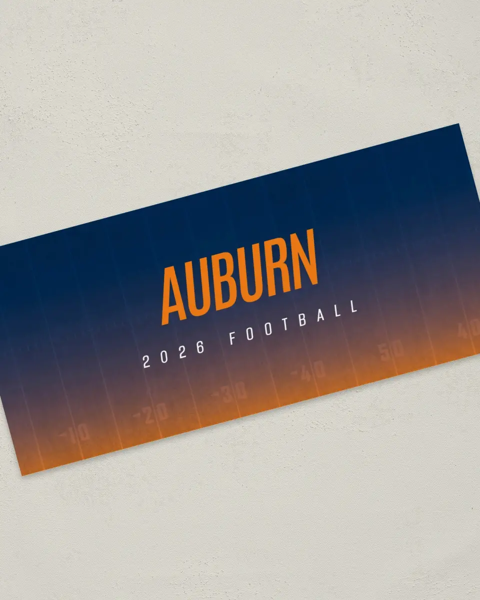 This is a 4" x 9" Football Insert called Auburn Tigers printed in full color