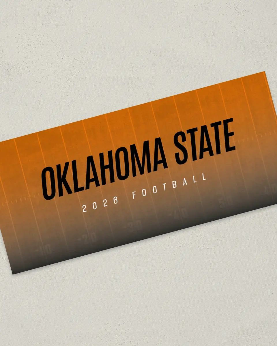This is a 4" x 9" Football Insert called Oklahoma State Cowboys printed in full color