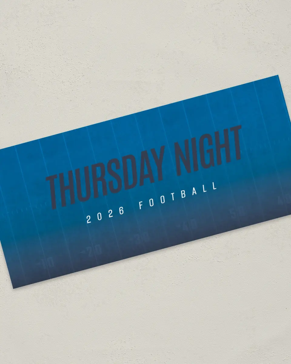 This is a 4" x 9" Football Insert called Thursday Night printed in full color