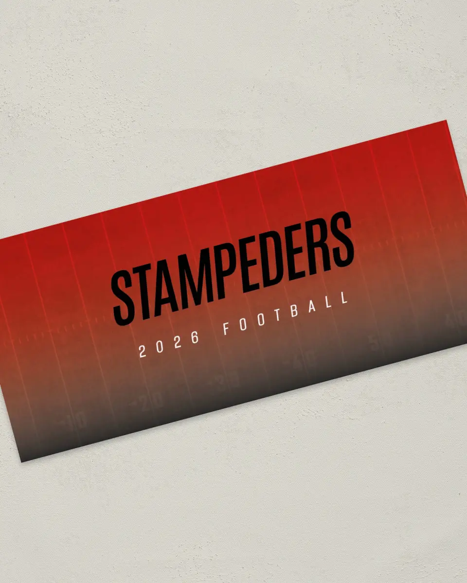 This is a 4" x 9" Football Insert called Calgary Stampeders printed in full color