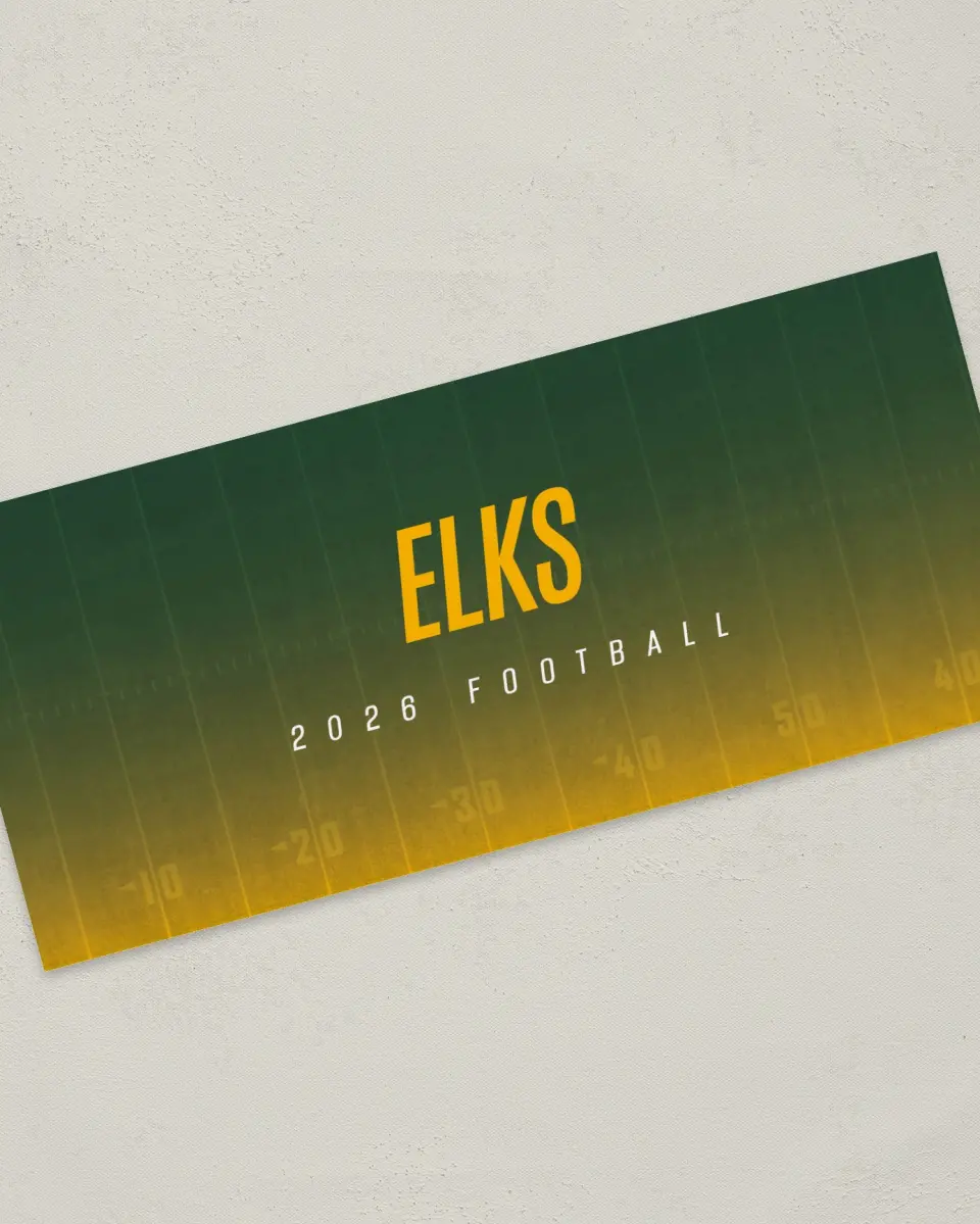 This is a 4" x 9" Football Insert called Edmonton Elks printed in full color