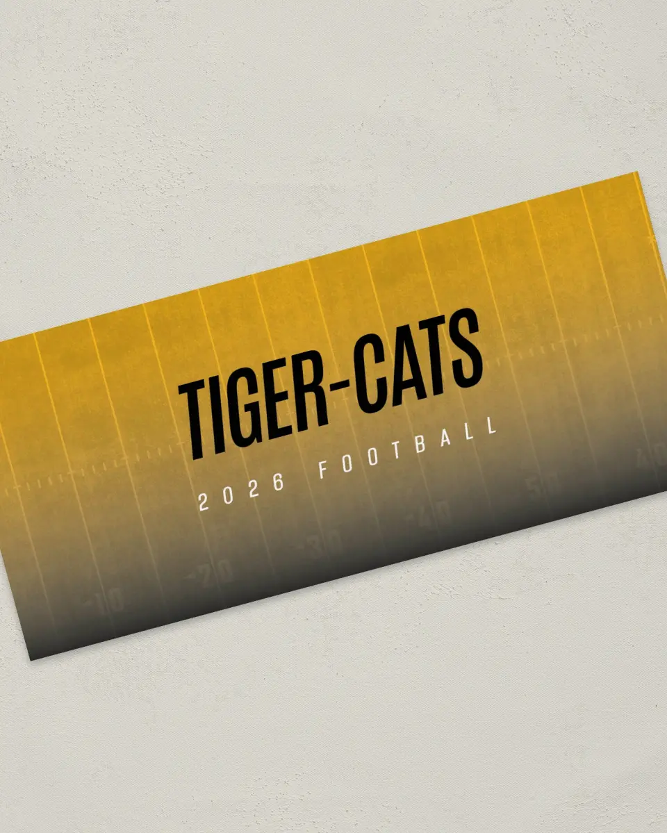 This is a 4" x 9" Football Insert called Hamilton Tiger Cats printed in full color