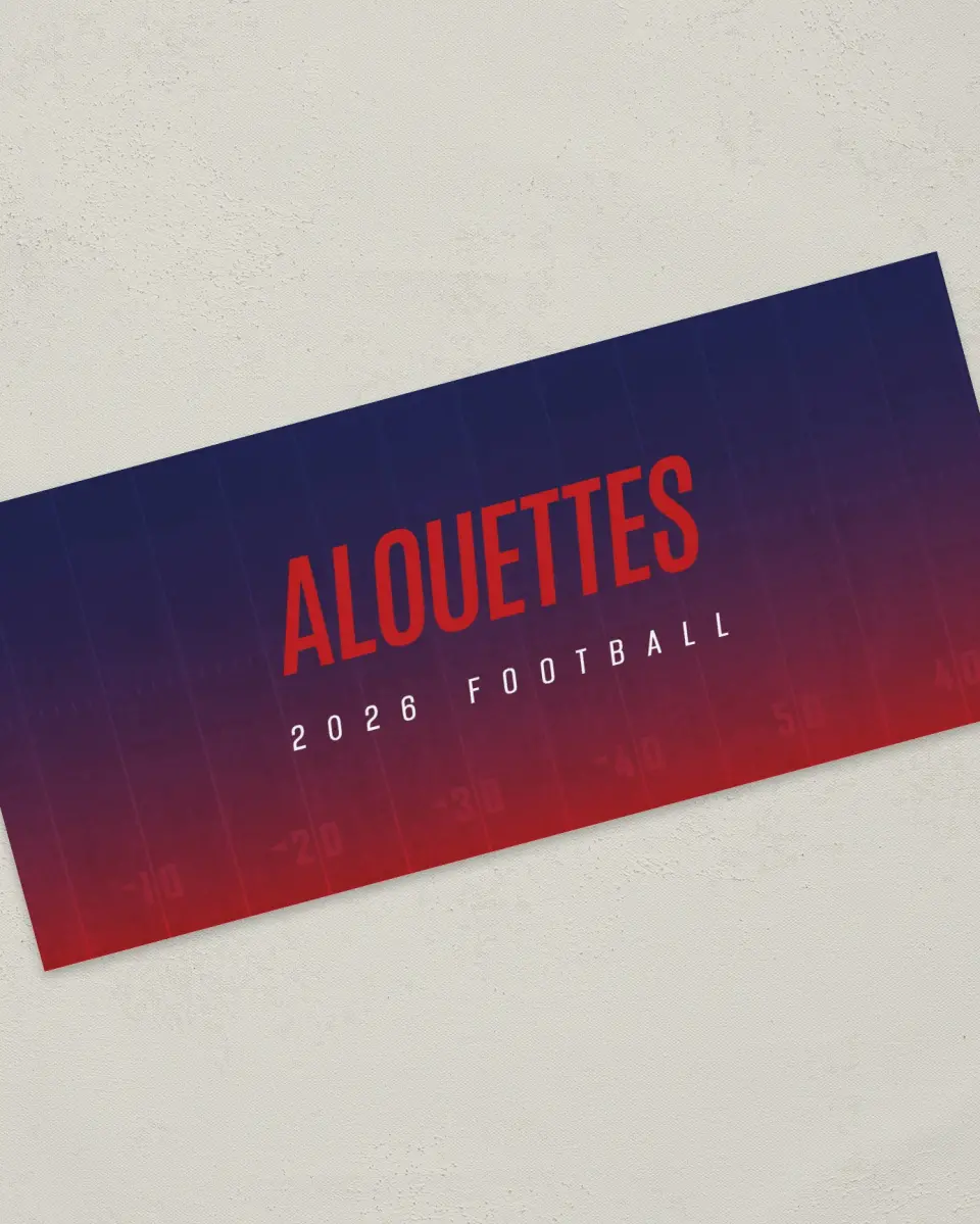 This is a 4" x 9" Football Insert called Montreal Alouettes printed in full color