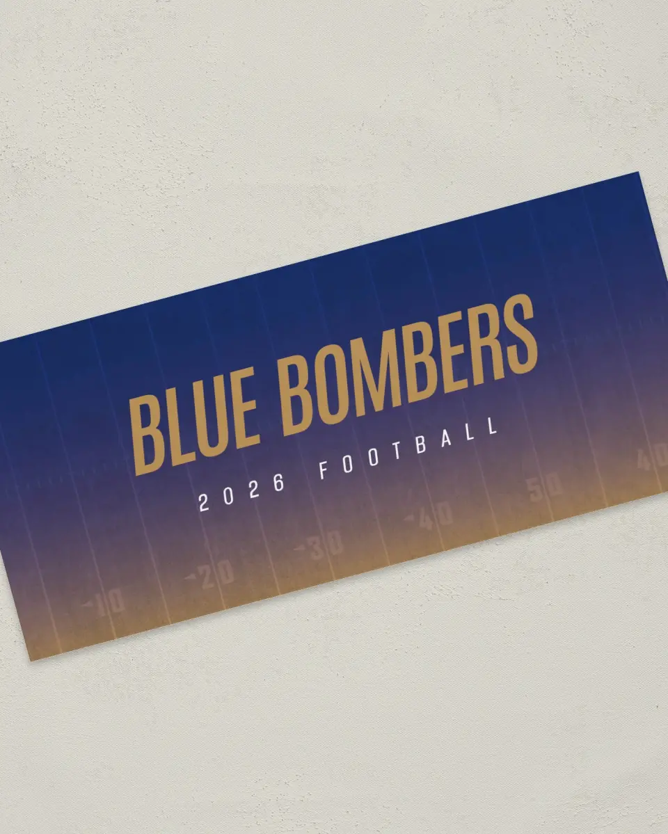 This is a 4" x 9" Football Insert called Winnipeg Blue Bombers printed in full color