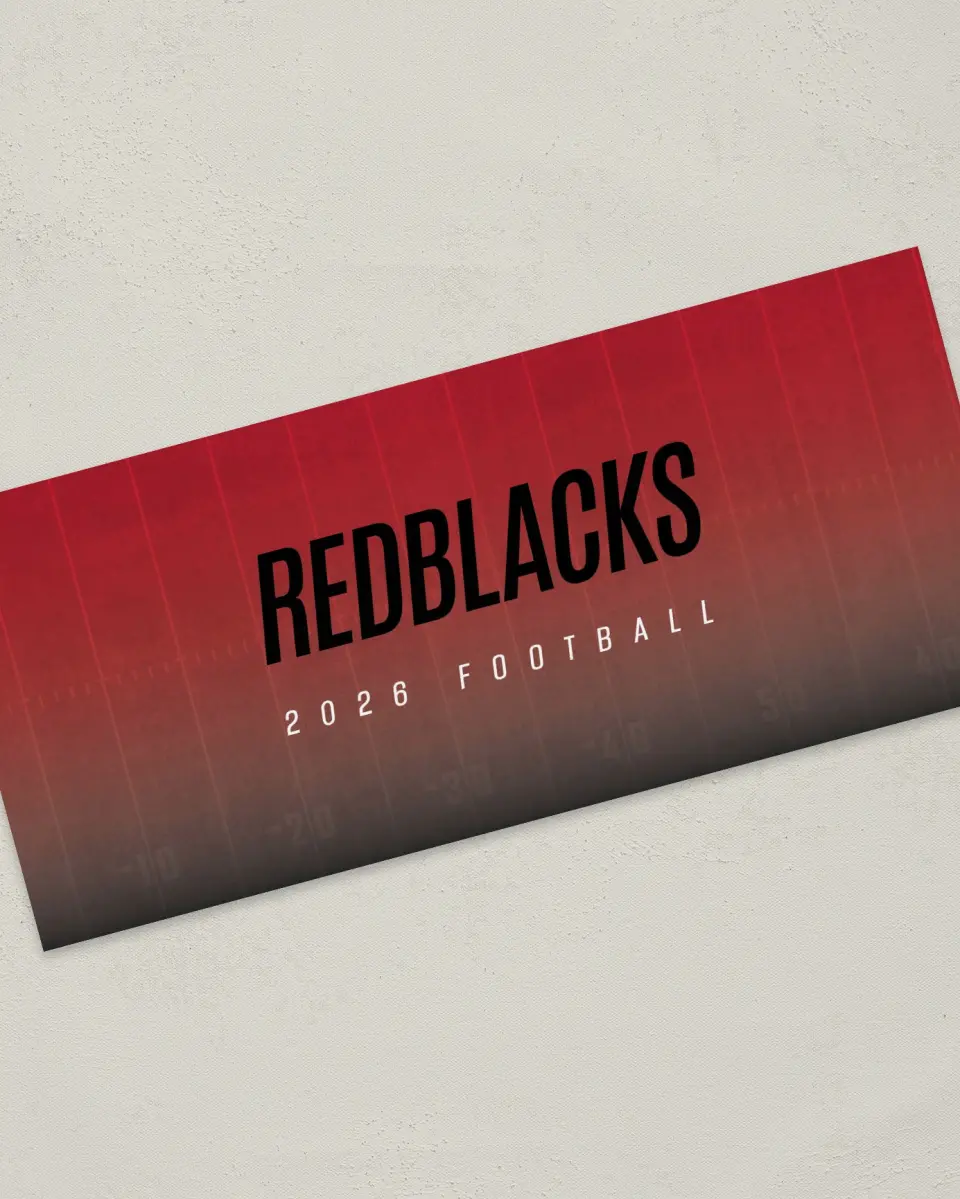 This is a 4" x 9" Football Insert called Ottawa Redblacks printed in full color