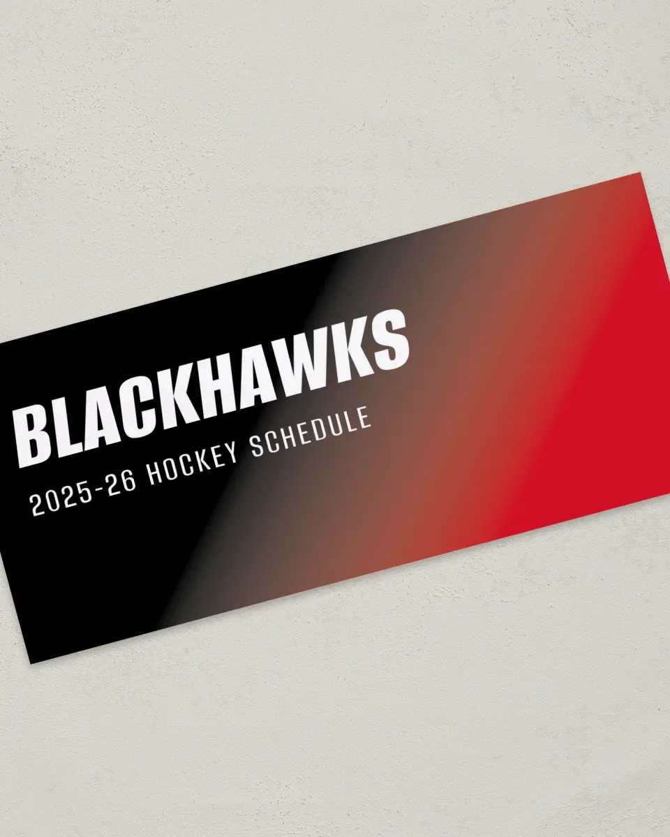 This is a 4" x 9" Marketing Insert called Chicago Blackhawks printed in full color
