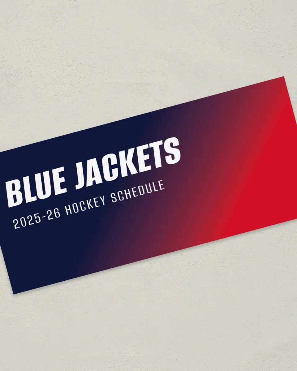 This is a 4" x 9" Marketing Insert called Columbus Blue Jackets printed in full color
