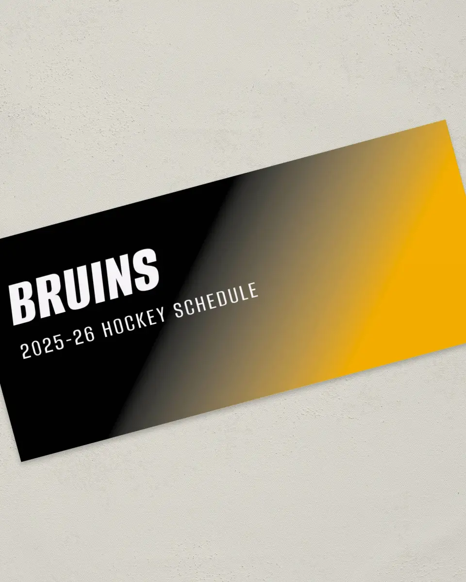 This is a 4" x 9" Marketing Insert called Boston Bruins printed in full color