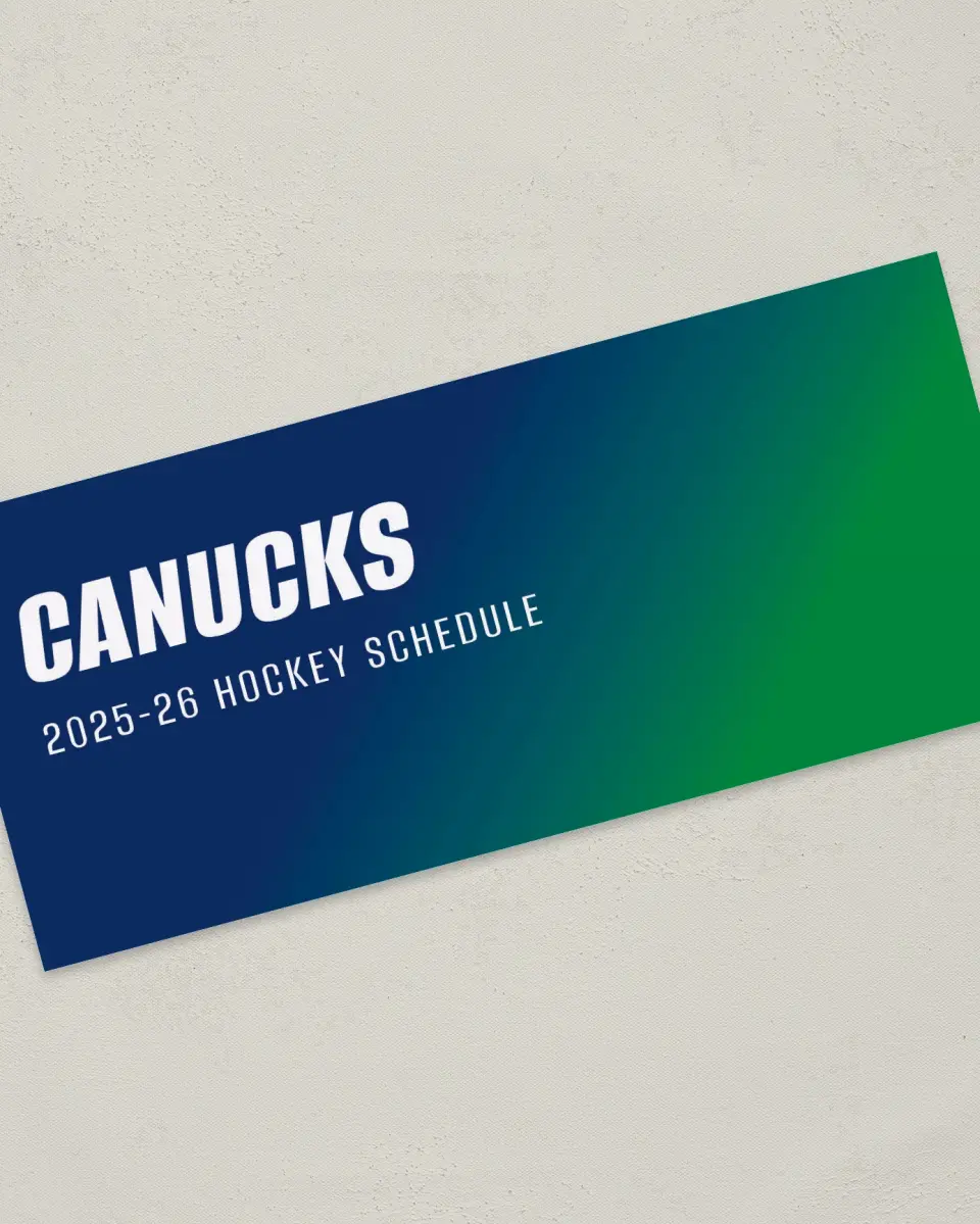 This is a 4" x 9" Marketing Insert called Vancouver Canucks printed in full color