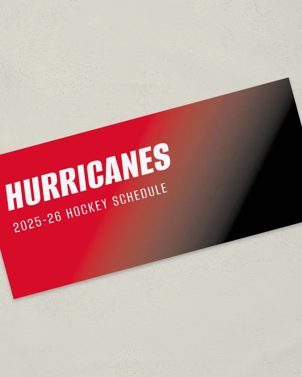 This is a 4" x 9" Marketing Insert called Carolina Hurricanes printed in full color