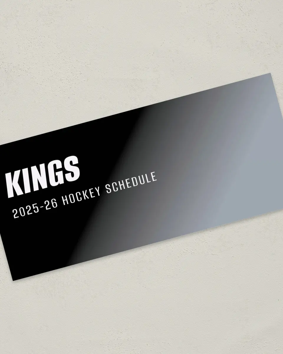 This is a 4" x 9" Marketing Insert called Los Angeles Kings printed in full color