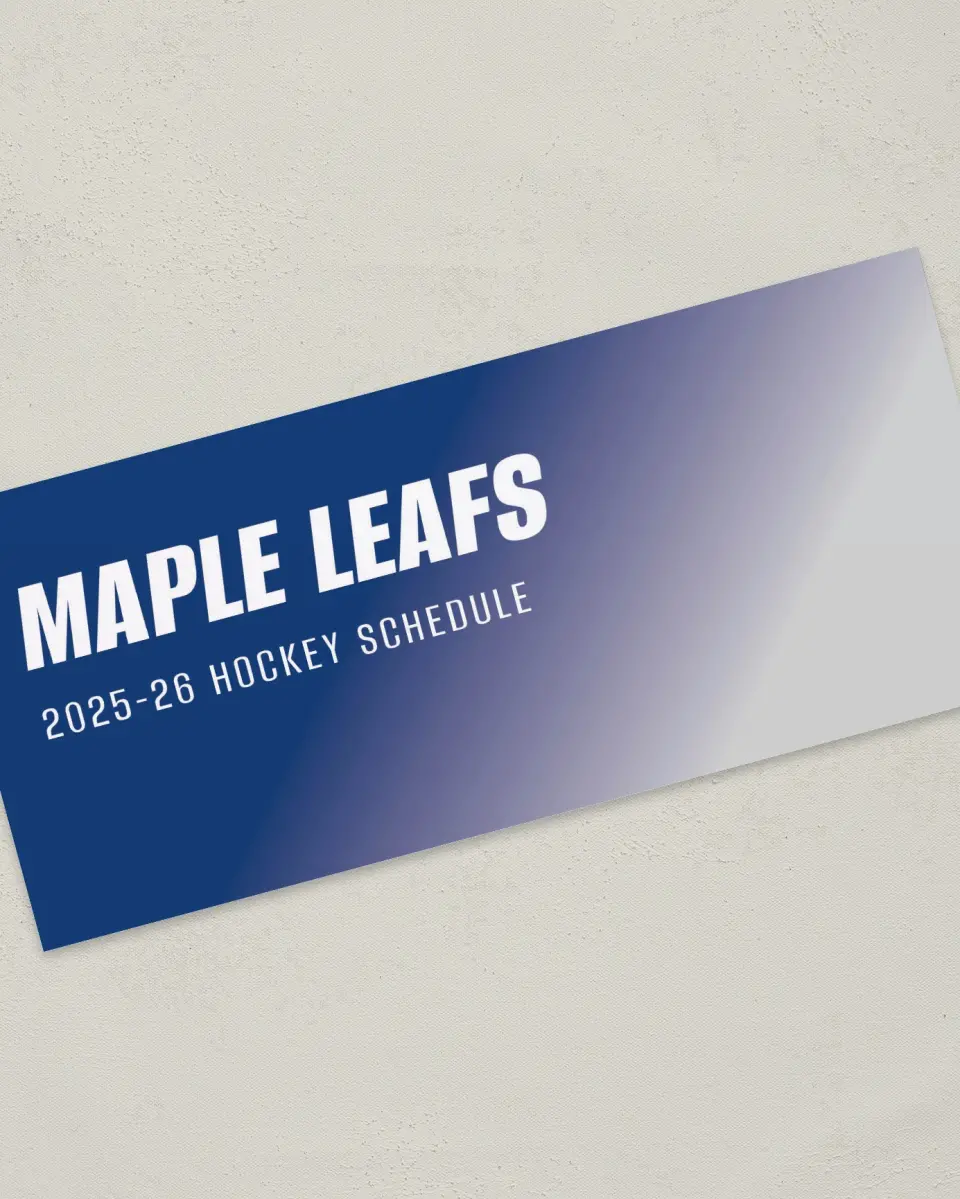 This is a 4" x 9" Marketing Insert called Toronto Maple Leafs printed in full color