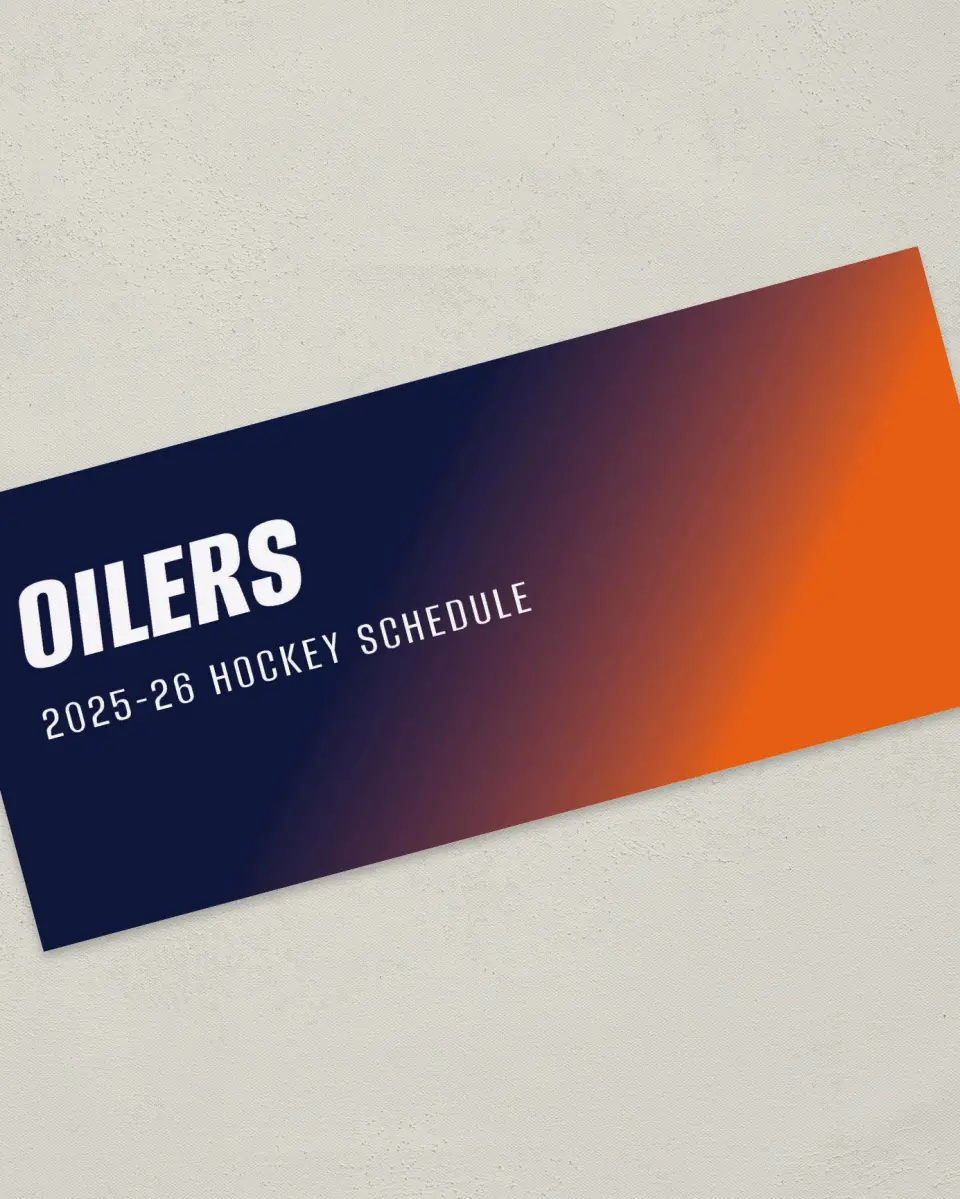 This is a 4" x 9" Marketing Insert called Edmonton Oilers printed in full color