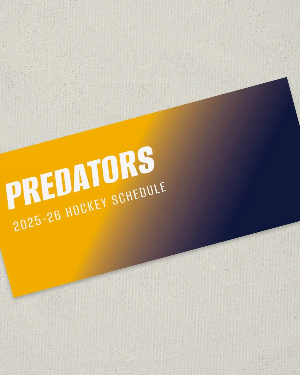 This is a 4" x 9" Marketing Insert called Nashville Predators printed in full color