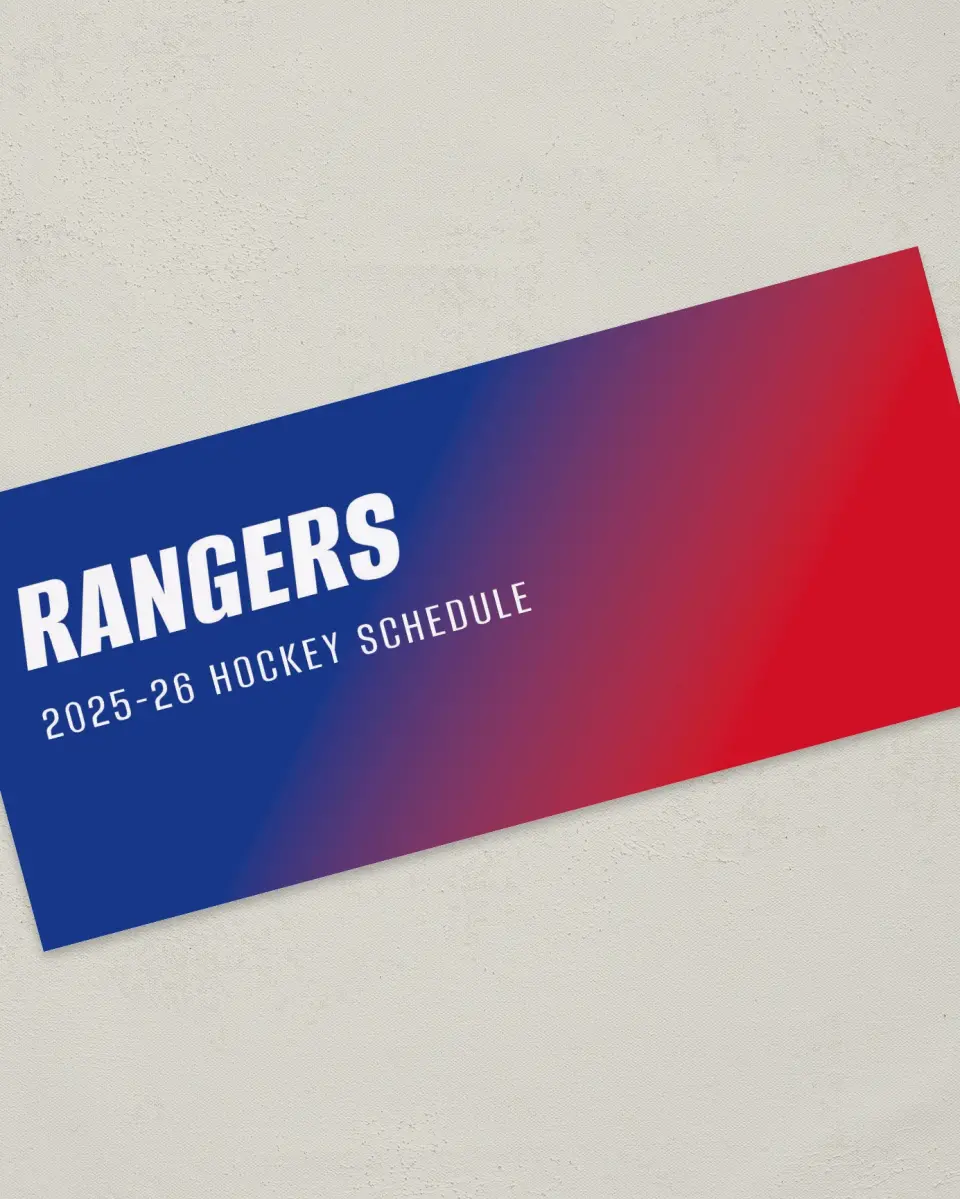 This is a 4" x 9" Marketing Insert called New York Rangers printed in full color