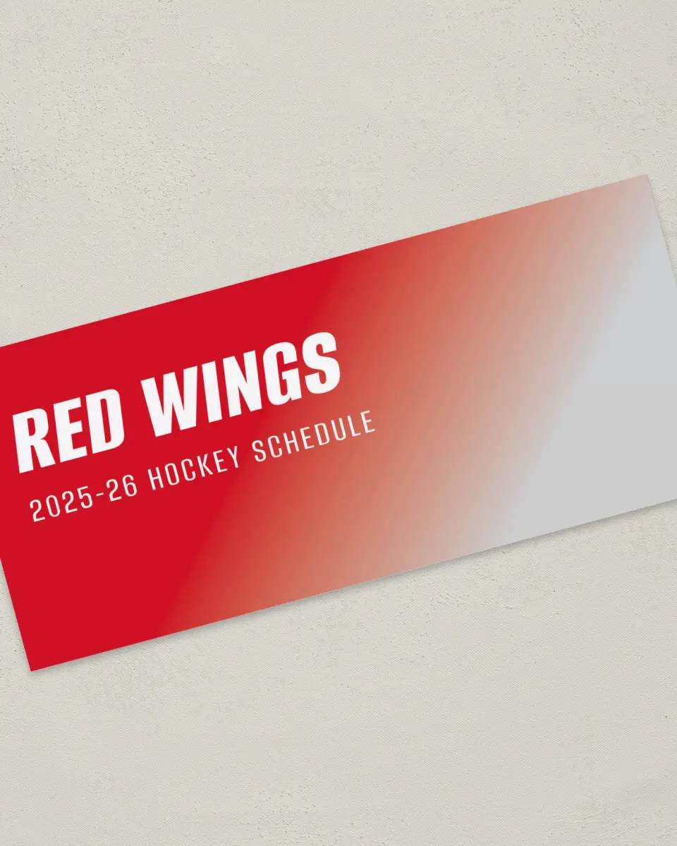 This is a 4" x 9" Marketing Insert called Detroit Red Wings printed in full color