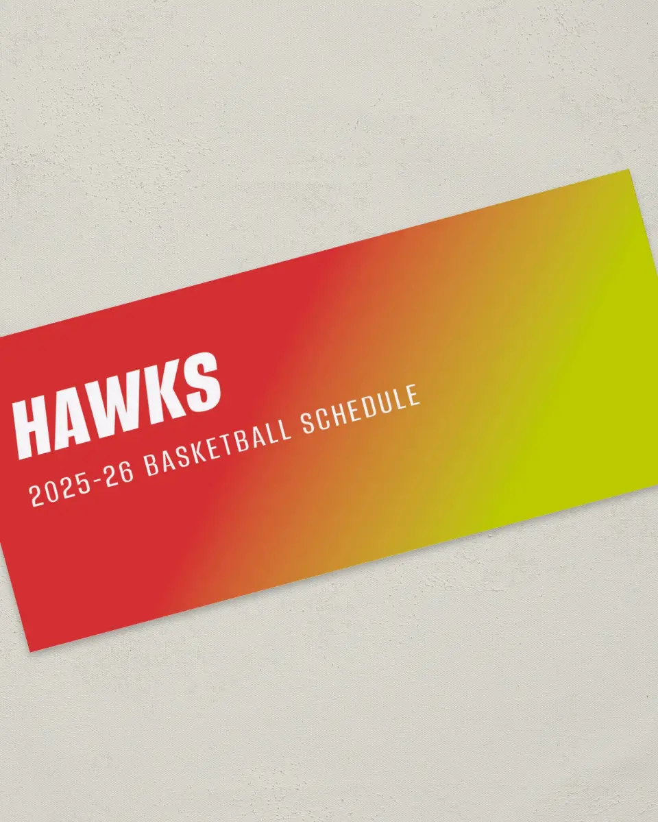 This is a 4" x 9" Marketing Insert called Atlanta Hawks printed in full color