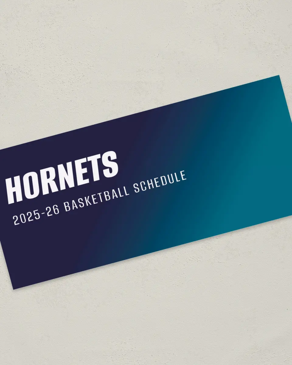 This is a 4" x 9" Marketing Insert called Charlotte Hornets printed in full color